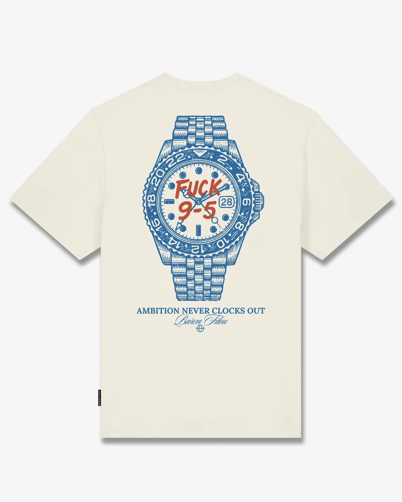 BARON FILOU T-SHIRT OVERSIZED BACKPRINT FUCK 9-5 OFF WHITE