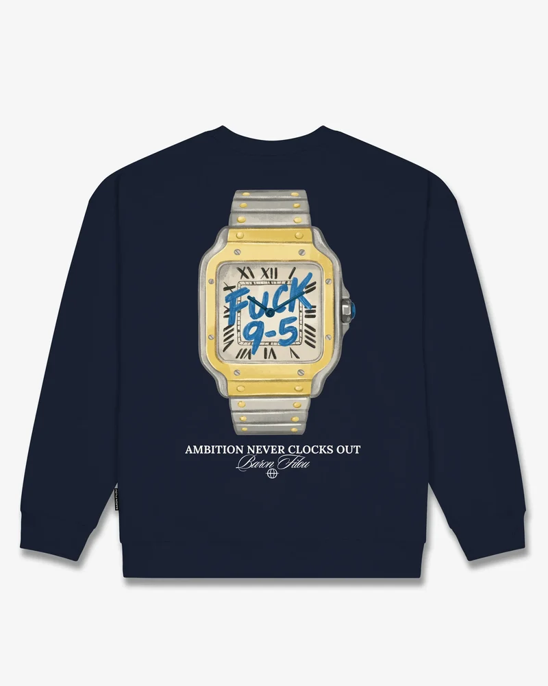BARON FILOU SWEATER OVERSIZED BACKPRINT FUCK 9-5 SWEATER D-BLAUW