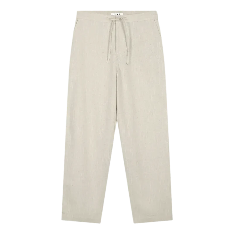 Olaf Linen Barrel Leg Pants Zand - Match Laren