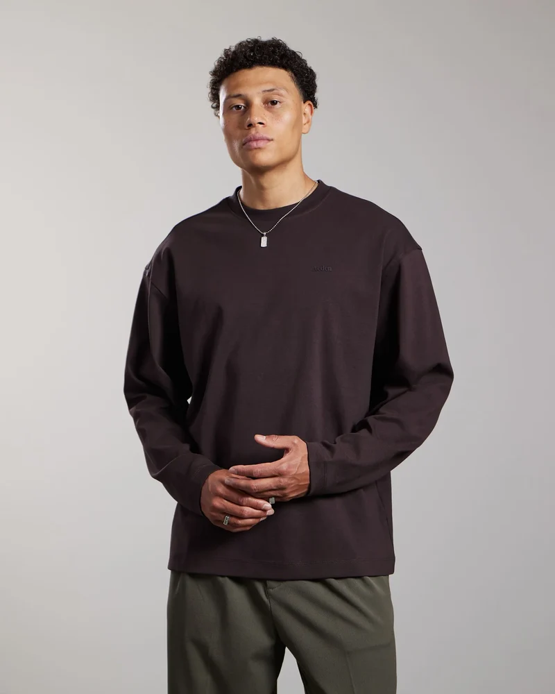 AEDEN T-SHIRT TOINE LONG-SLEEVE TEE D-BRUIN