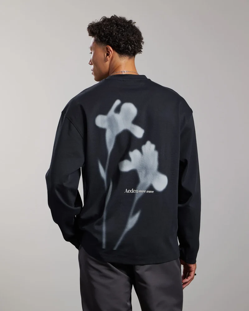 AEDEN T-SHIRT TOINE LONG-SLEEVE TEE ZWART