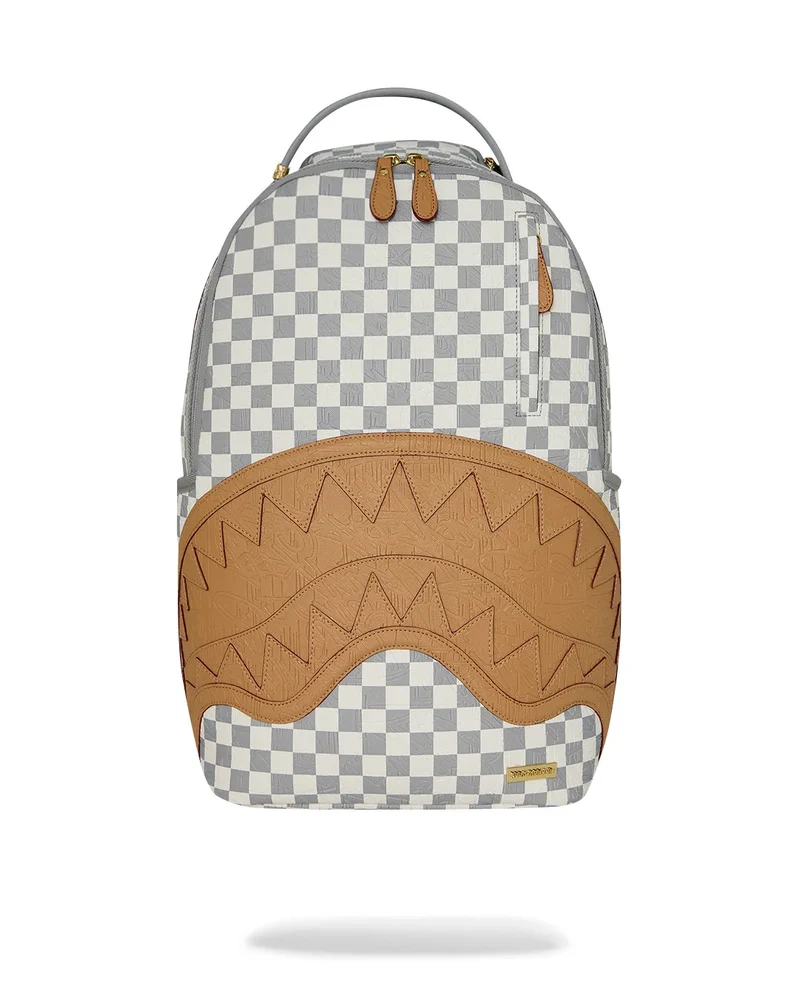 SPRAYGROUND TAS EMBOSSED CREAM CHECK BACKPACK BEIGE