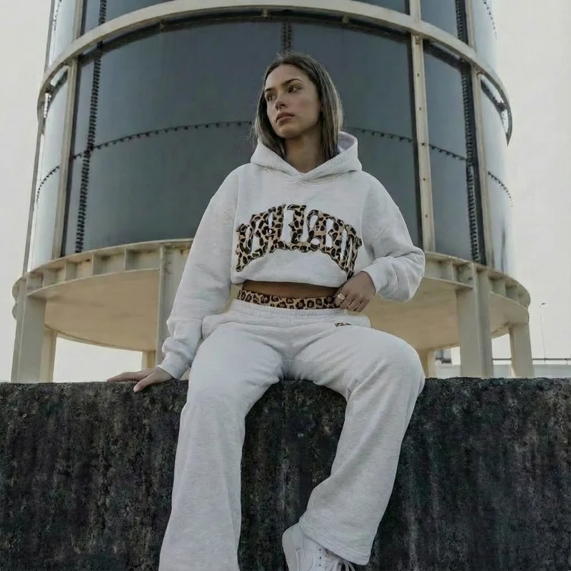 Velora Leopard Lounge Set | Hoodie & Joggingbroek met Panterprint