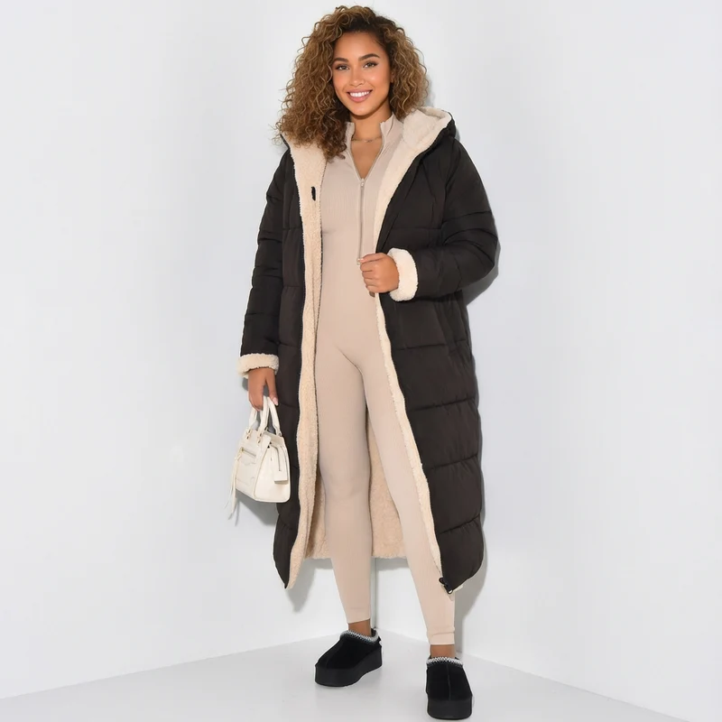 Reversa Coat | Omkeerbare Lange Jas met Teddyvoering