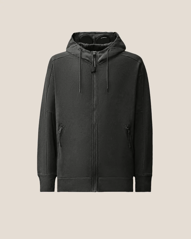 CP COMPANY JOGGING TOP DIAGONAL RAISED FLEECE GOGGLE ZIP D-GRIJS