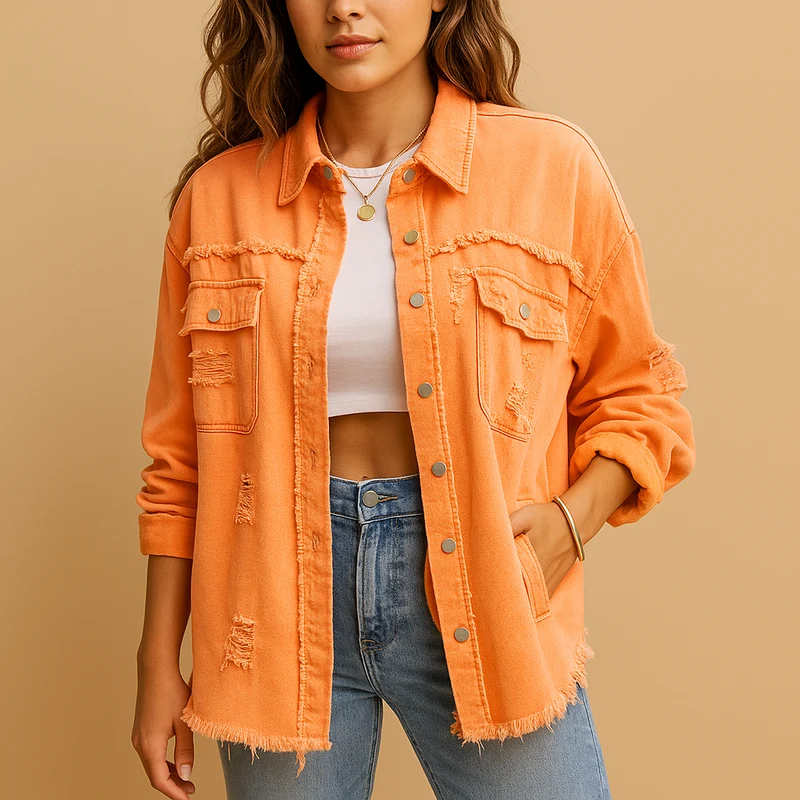 Oversized spijkerjas met vintage look voor dames | Yara