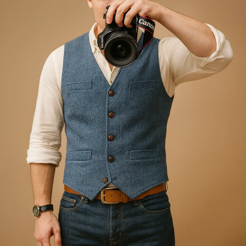 Heren gilet met knoopsluiting voor formele en casual looks | Ruben