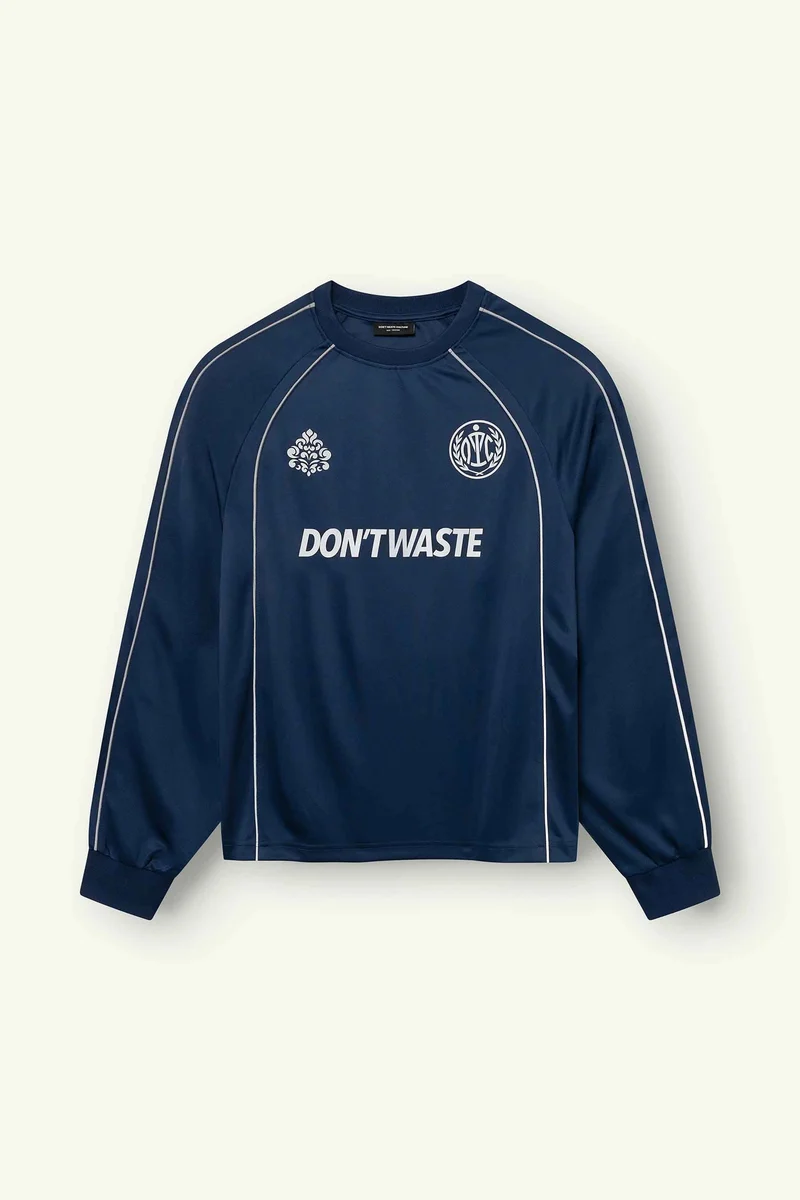 DONT WASTE CULTURE T-SHIRT ZENI LONG SLEEVE BLAUW