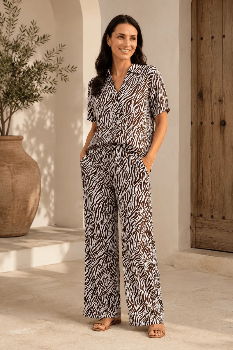 Freequent Blouse, MELE, Brilliant White, Coffee