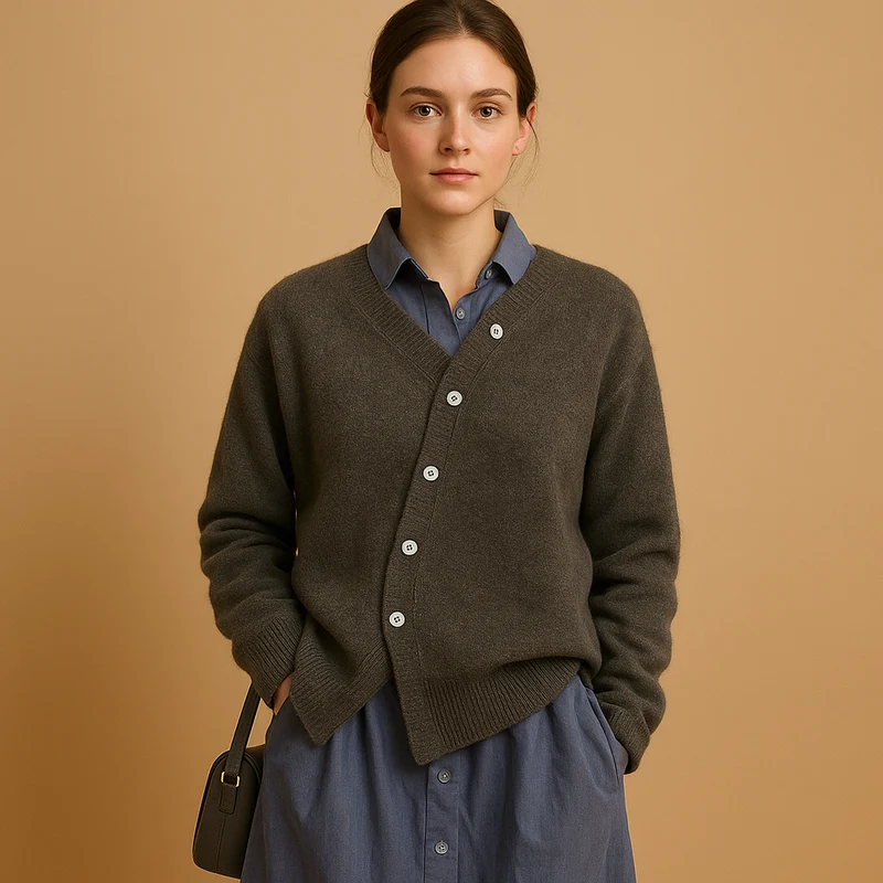 Warme gebreide trui met wol-look voor dames | Yara