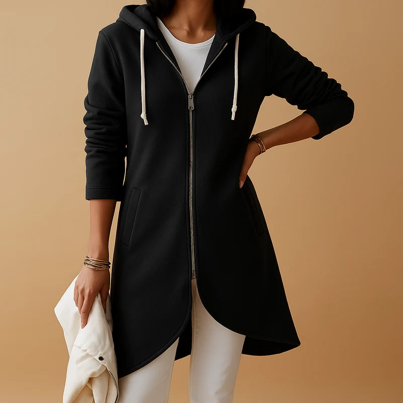Gebreid casual damesvest met rits | Yara