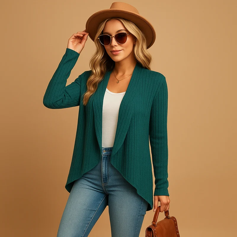 Lange gebreide cardigan voor dames | Fenna