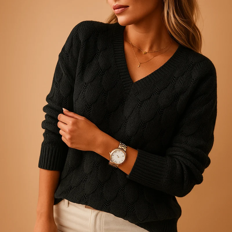 Minimalistische gebreide trui voor dames | Lotte