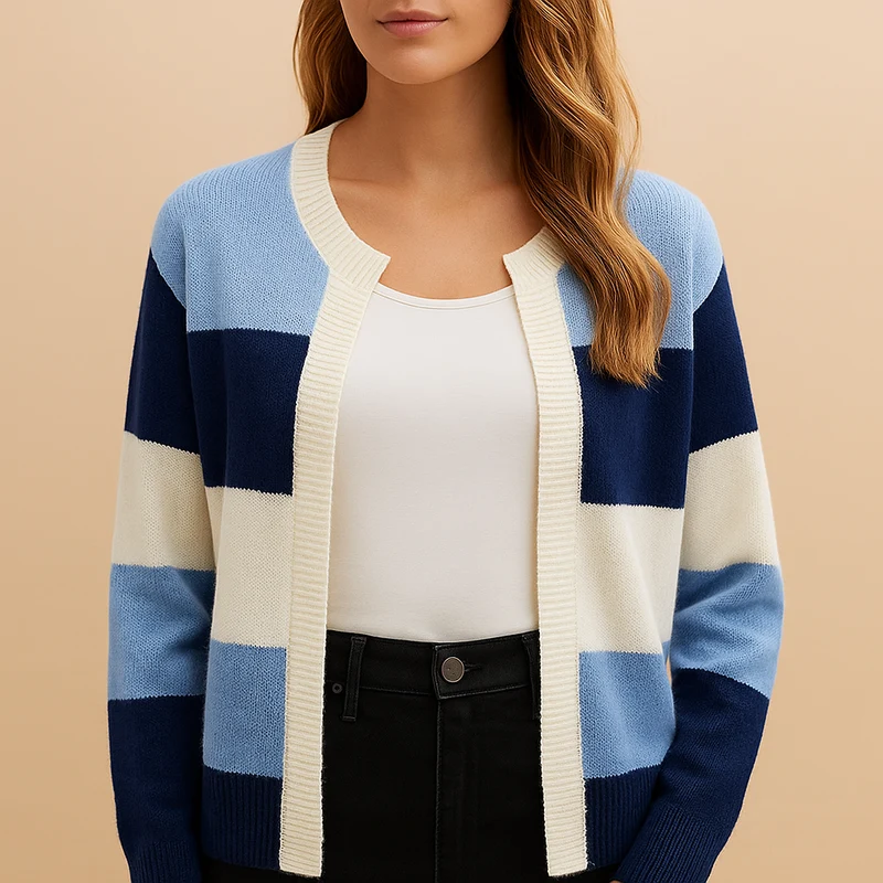 Lang open damesvest met elegante pasvorm | Marije