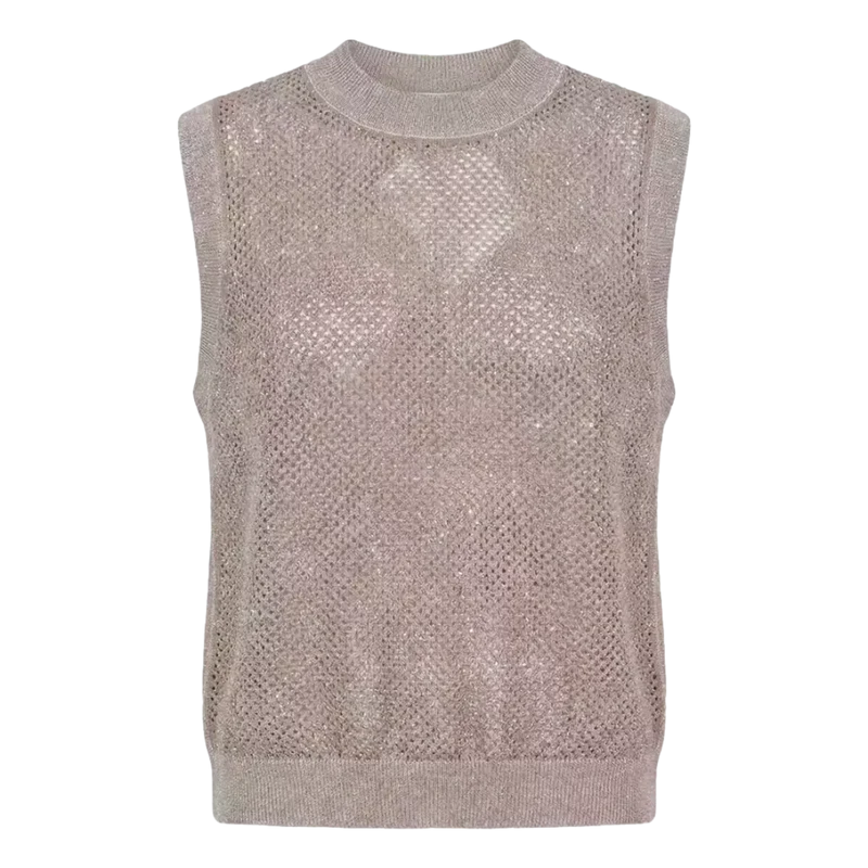 Peserico Gebreide Top Taupe - Match Laren