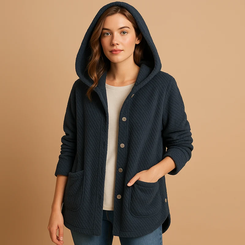 Omkeerbaar fleecejack met capuchon voor dames | Merel