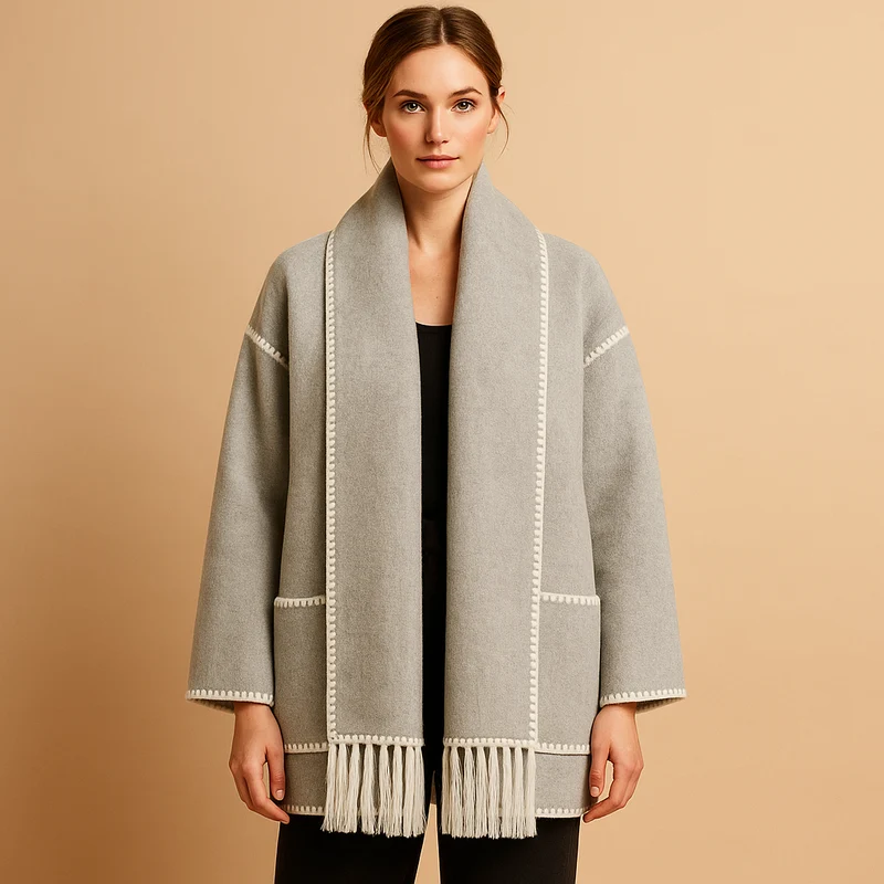 Elegante winterjas met ceintuur en sjaal voor dames | Amara