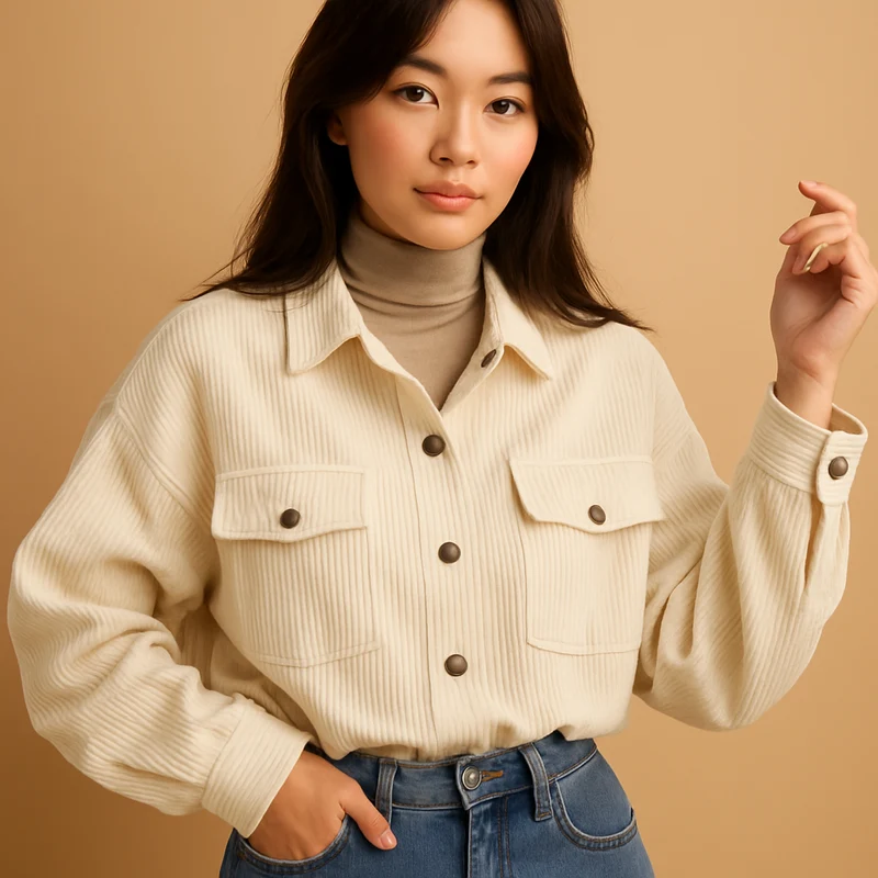 Lichtgewicht corduroy zomerjas voor dames | Jinte