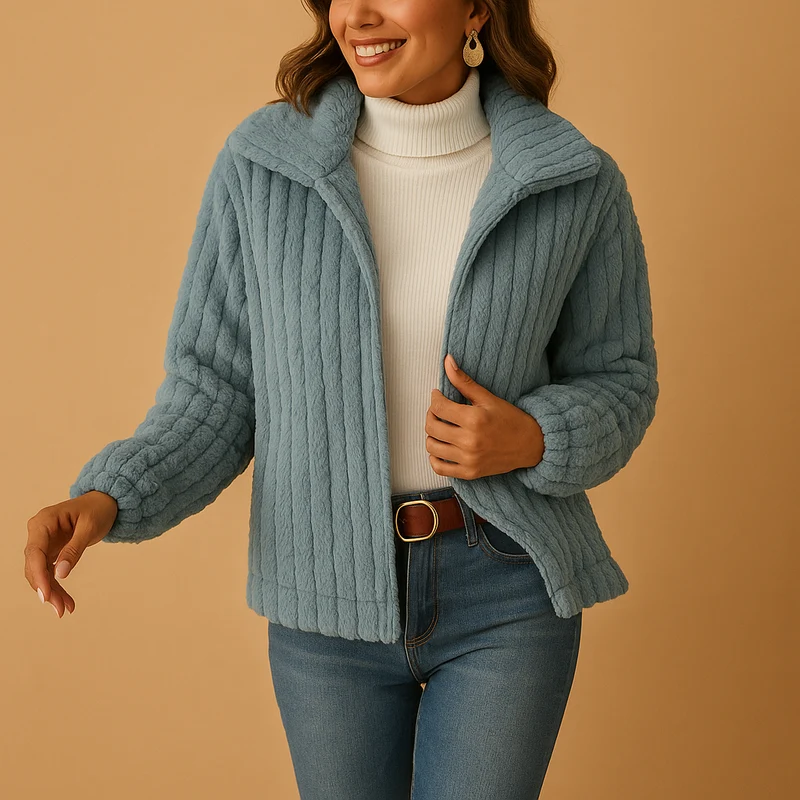 Lang fleece damesvest met kraag | Eveline