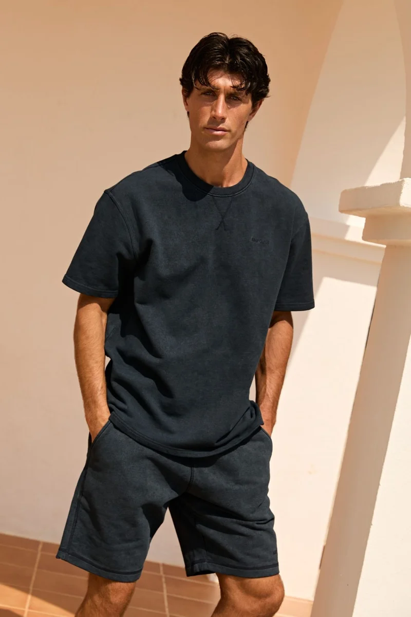 AIRFORCE SHORT DYED SHORT SWEAT PANTS D-BLAUW