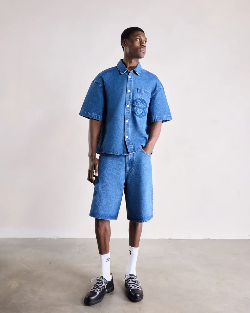 Saint Blanc SHIRT EDITOR DENIM SHIRT BLAUW