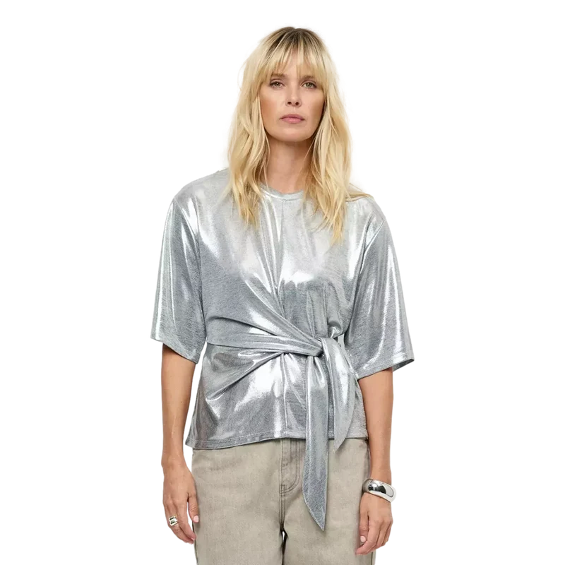 Dante6 Uxia Metallic Top Zilverkleur - Match Laren