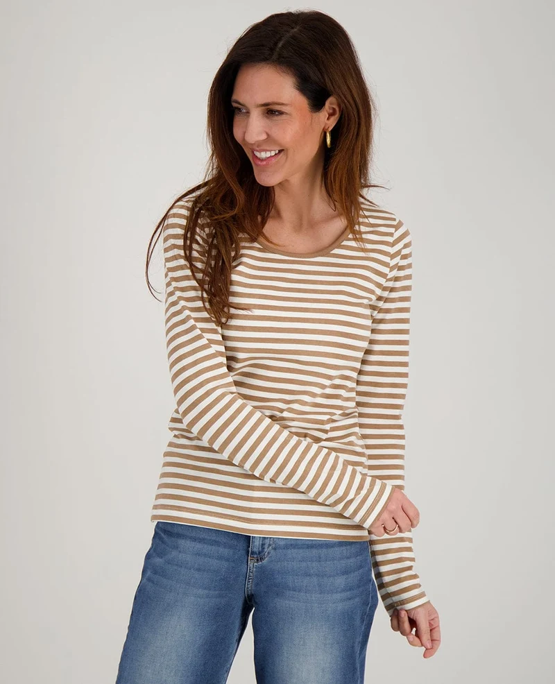 Tee Stripes | Dark Sand / Porcelain White