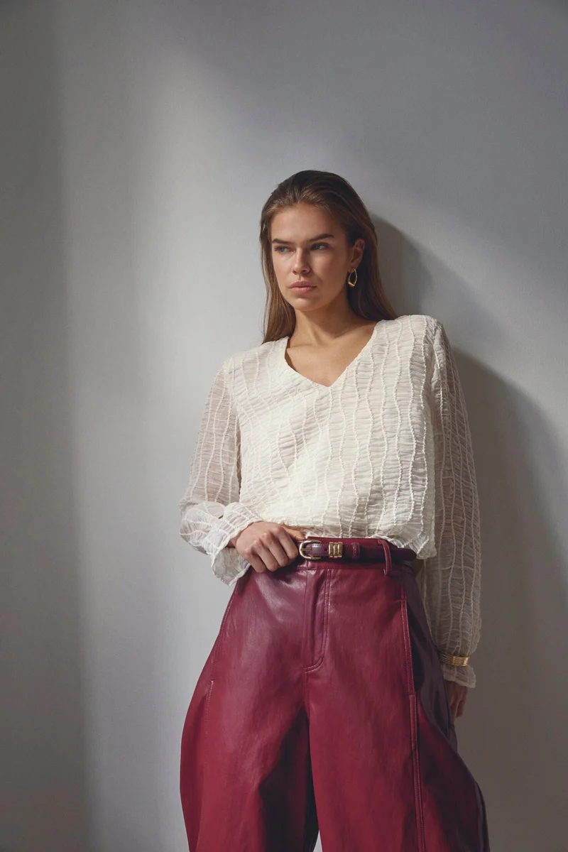 Co´Couture - Baltacc Padded V-Blouse 500258 - 10002 - Off-White