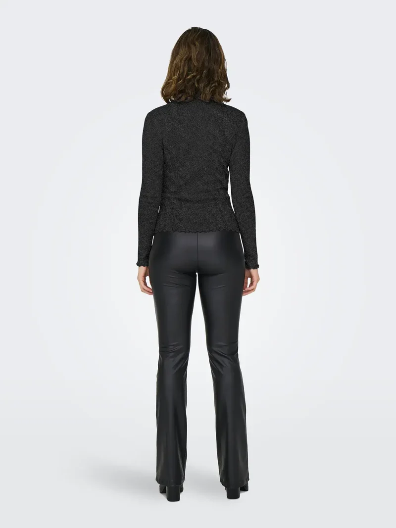 Only Dames Glitter Top EMMA, Black glitter