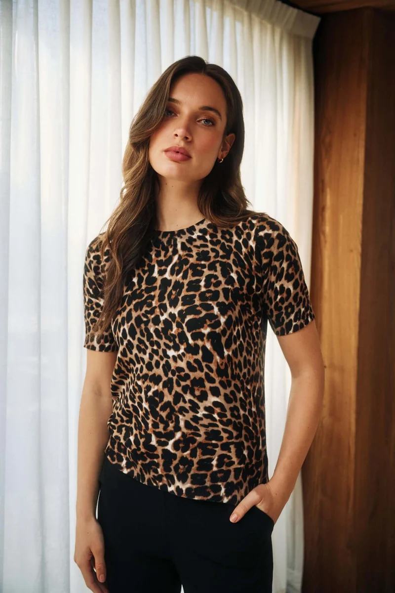 Lady Day Top SAGE, Leopard