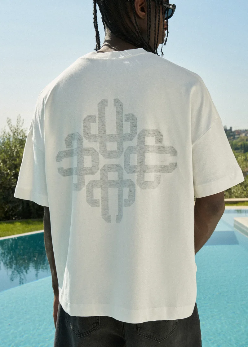 THE COUTURE CLUB T-SHIRT EMBLEM SLUB T-SHIRT ZWART