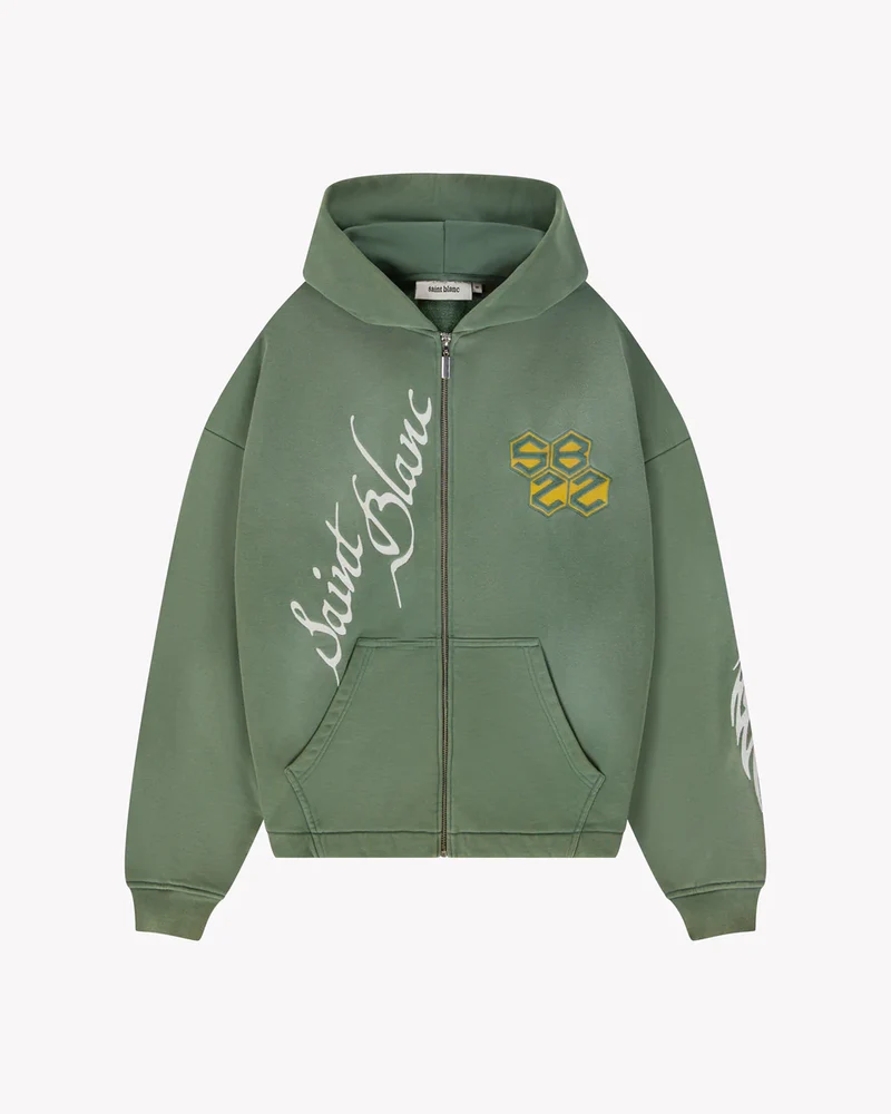 Saint Blanc SWEATER Tribal loose zipper GROEN