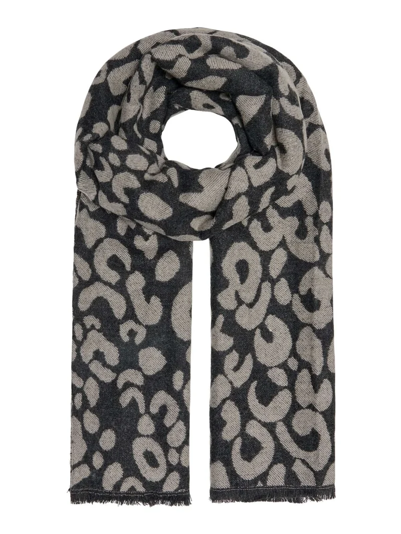 Only Dames Sjaals, MILA, Leo, Medium Grey Melange, Pure Cashmere