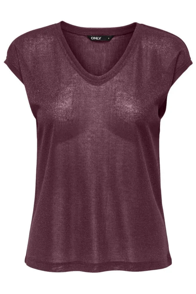 Only Dames Shirt, SILVERY, Burgundy