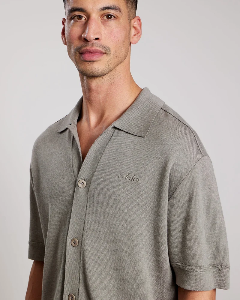 AEDEN POLO HARPER KNIT POLO OV. GROEN