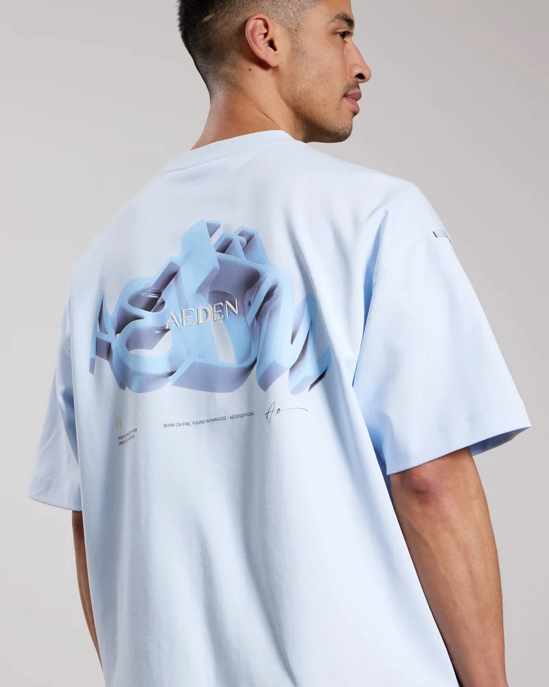 AEDEN T-SHIRT ROMELO TEE L-BLAUW