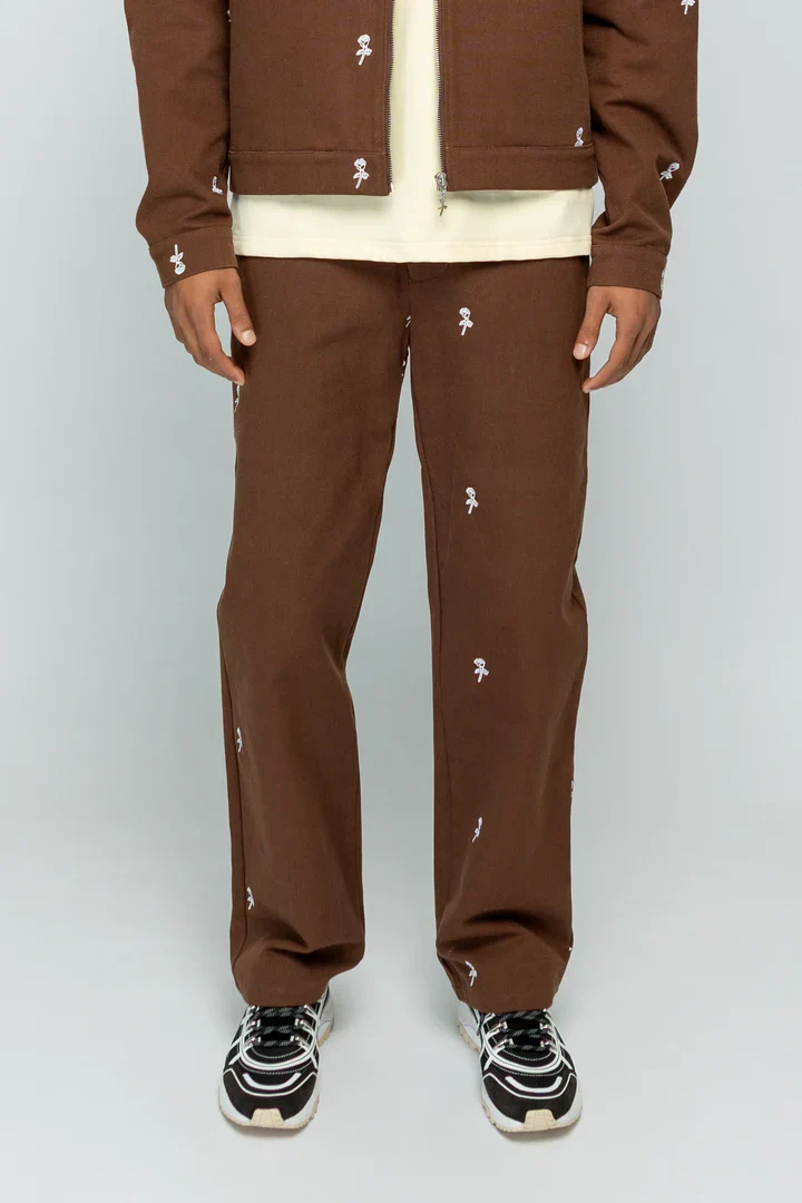 STRANGER SOCIETY JEANS ROSES ALL OVER PANTS BRUIN