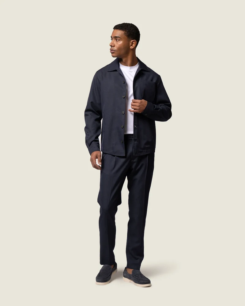 DUQUEZZI SHIRT WOOL BLEND OVERSHIRT D-BLAUW