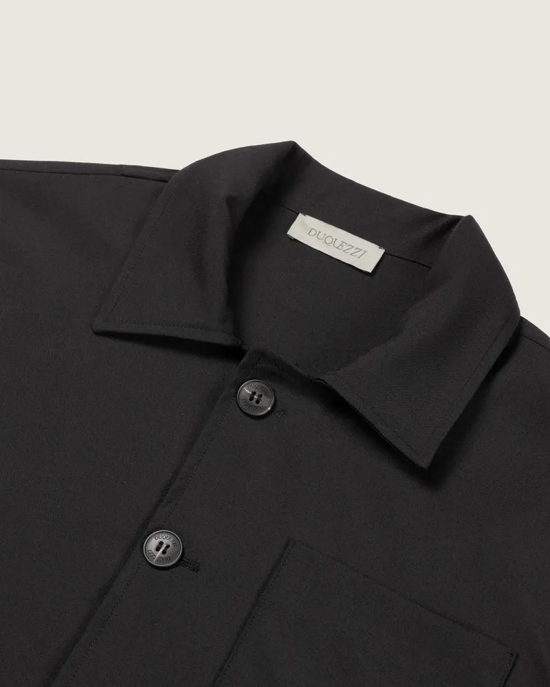 DUQUEZZI SHIRT WOOL BLEND OVERSHIRT ZWART