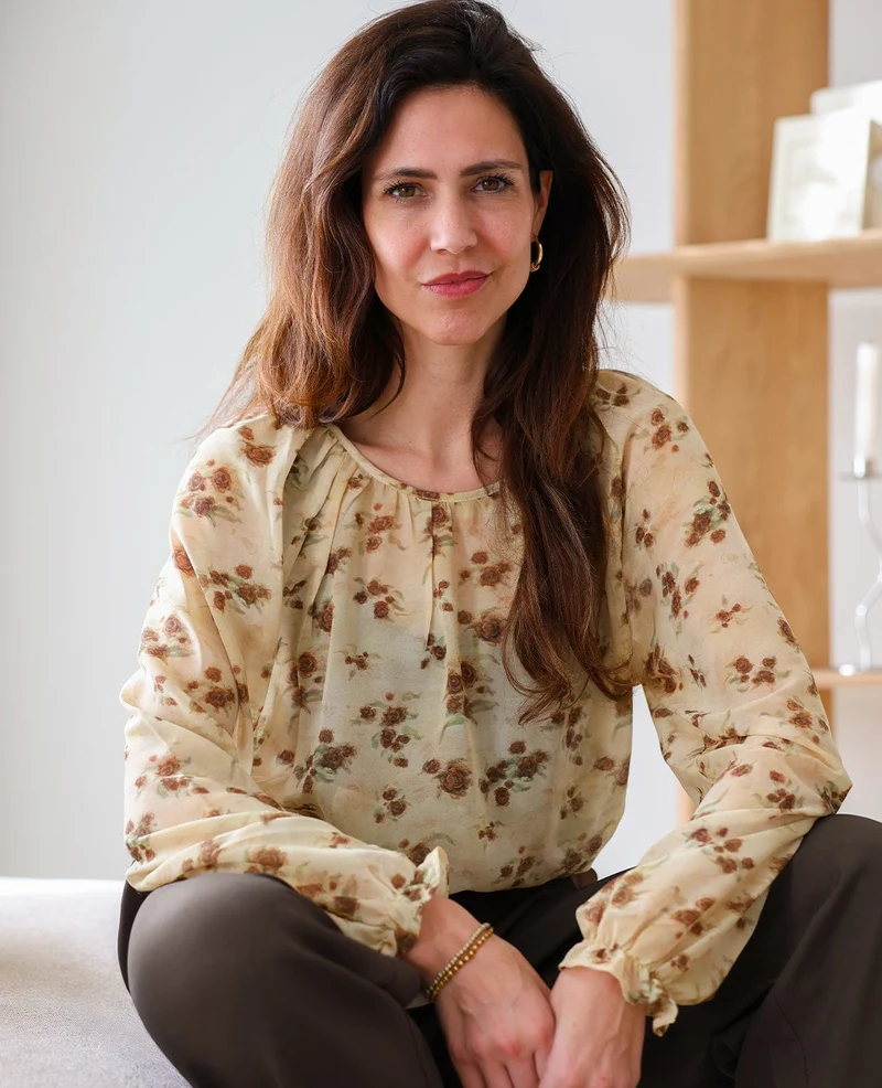 Top Seren | Soft Yellow / Brown Multicolor