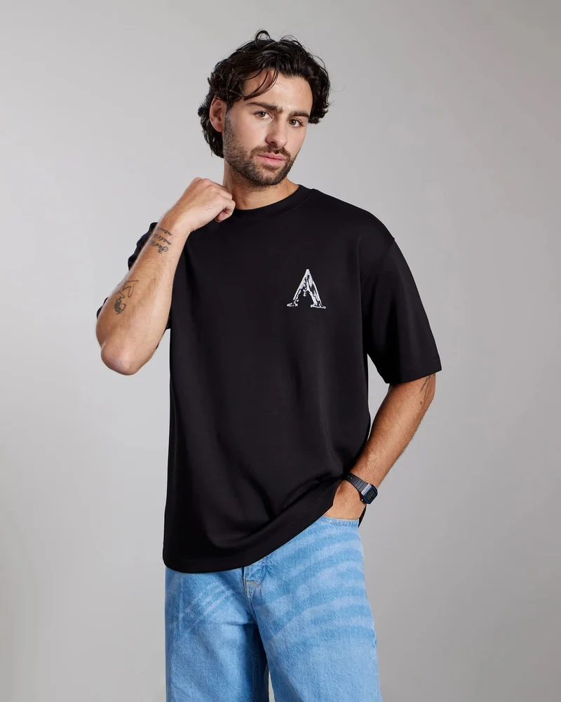 AEDEN T-SHIRT ETTORE TEE ZWART