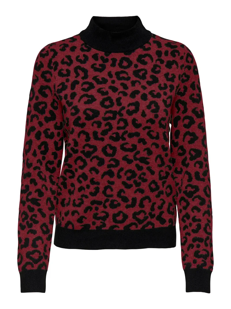 Only Dames Sweater, IBI, High Neck, Cabernet