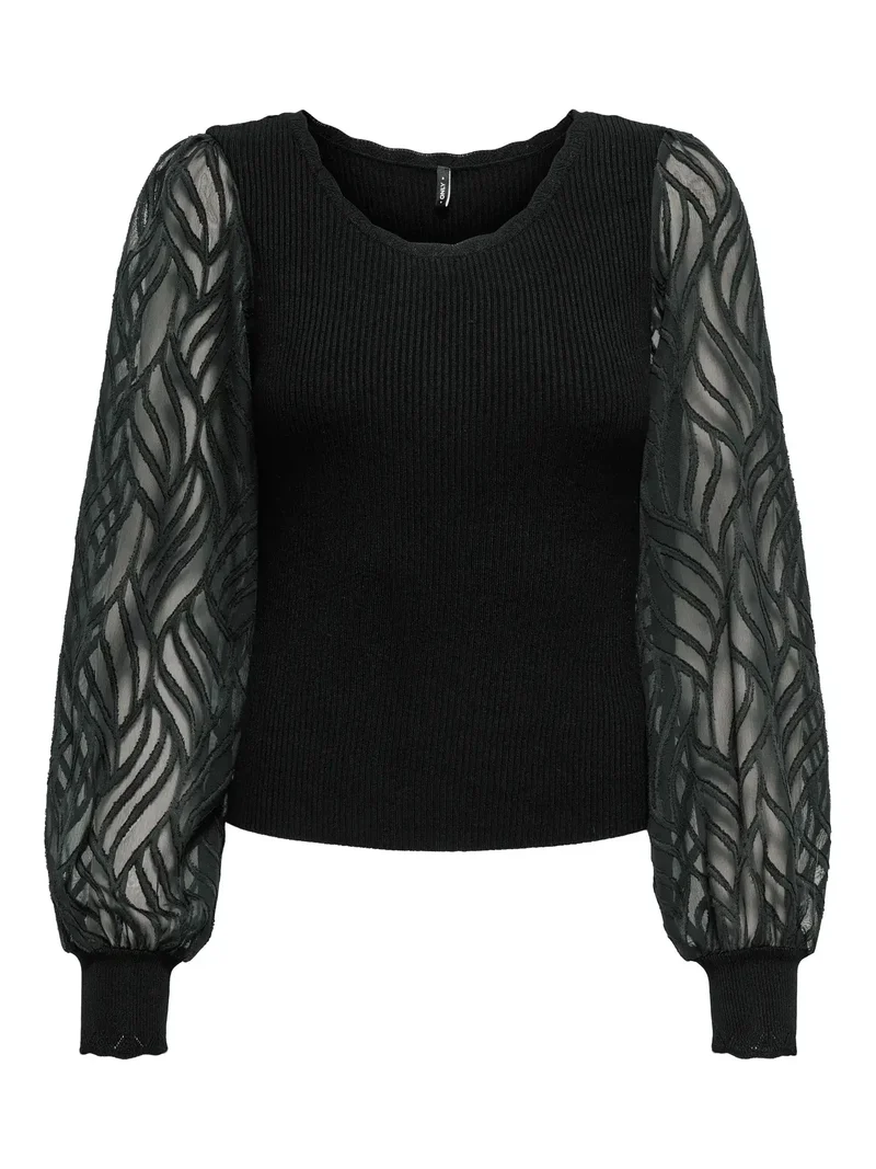 Only Dames Pullover, JULIE RIB Mix, Zwart