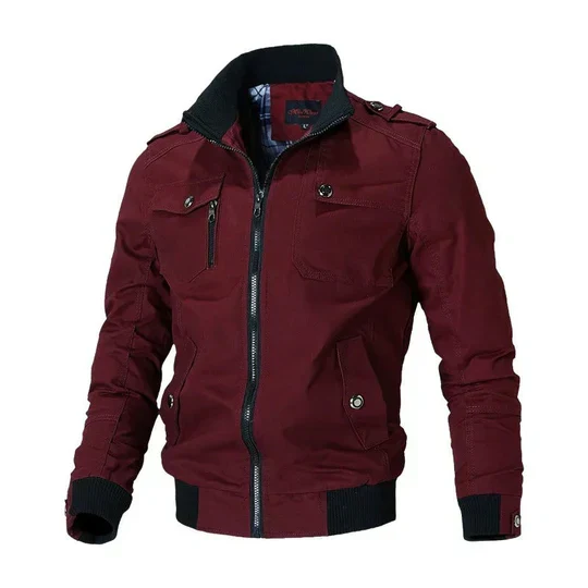 Tussenjas Heren Bomber met Ritsdetails en Duurzame Lichte Stof