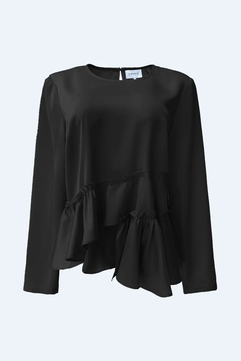 Liberte - Fie Ls Frill Blouse 22466 - Black