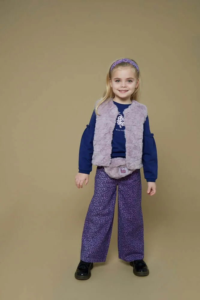 Jubel Flared Broek AOP, WILD SOUL, Lila