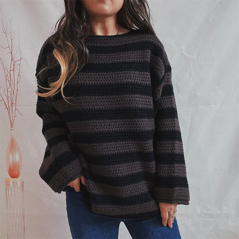 Cozy Stripes | Gebreide Oversized Sweater met Strepen & Relax Fit