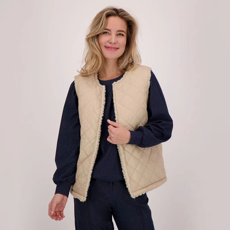 Gilet Teddy Reversible | Ecru