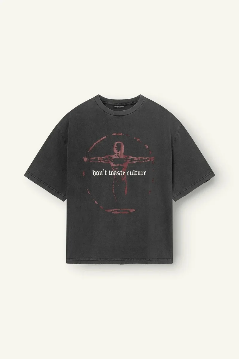 DONT WASTE CULTURE T-SHIRT VEYRIC T-SHIRT ZWART