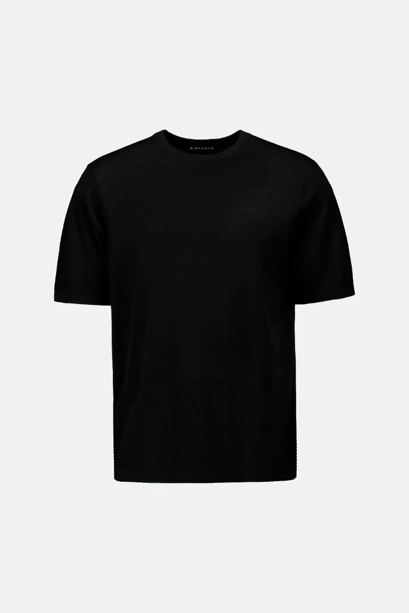 AIRFORCE T-SHIRT KNITTED TEE ZWART